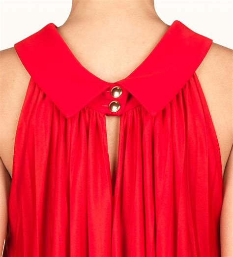 used red gucci dress|Gucci pleated dress.